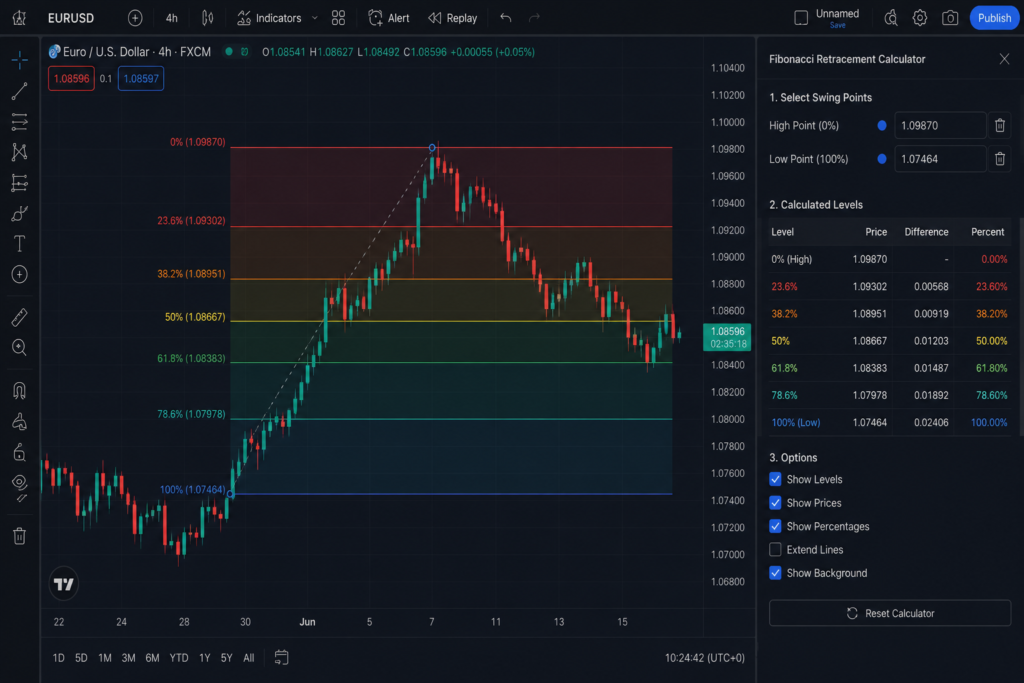 Fibonacci Retracement Calculator